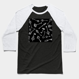 Skeleton Keys Black and White Palette Baseball T-Shirt